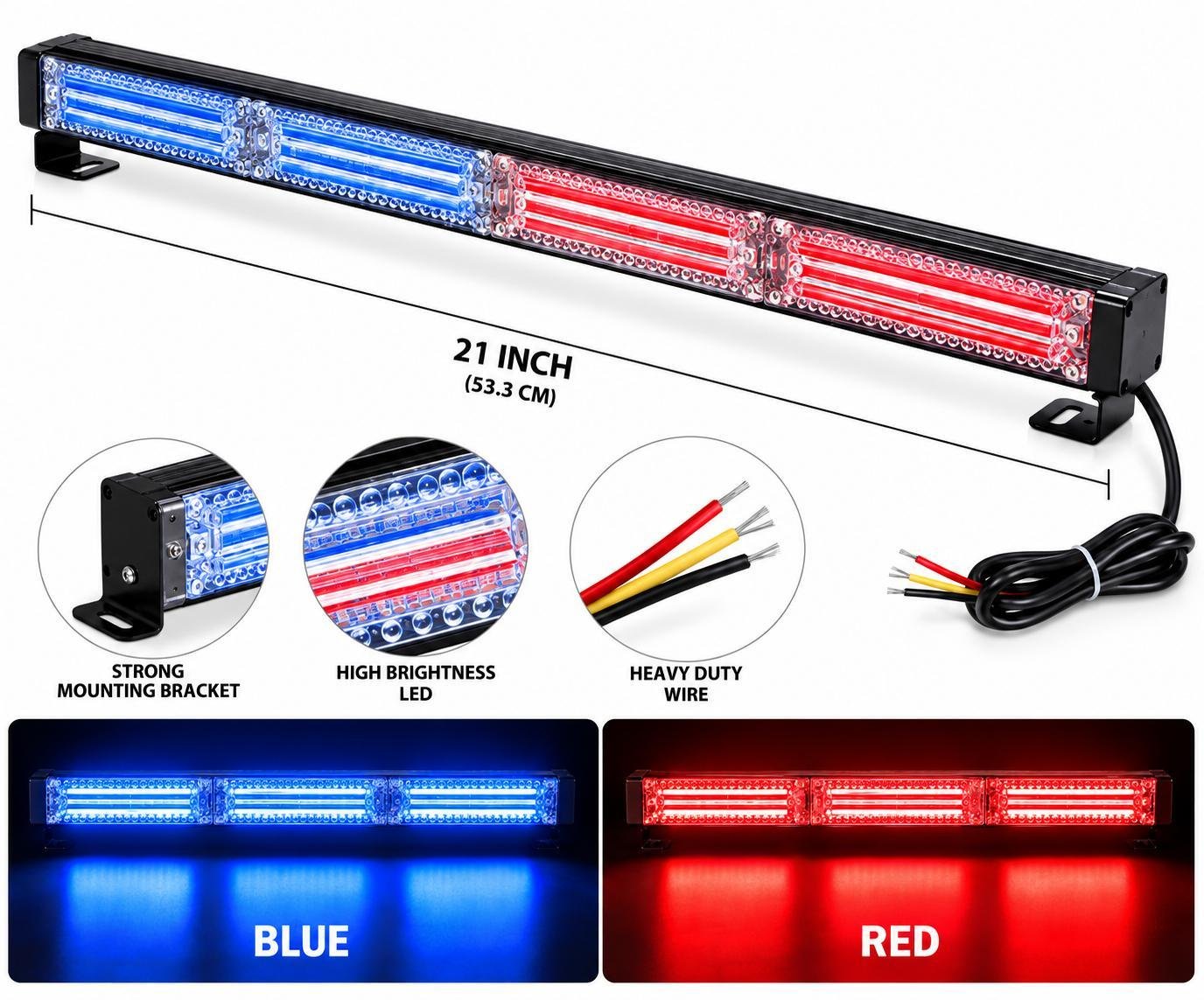 Red Blue 21"Strob Light/Police Light