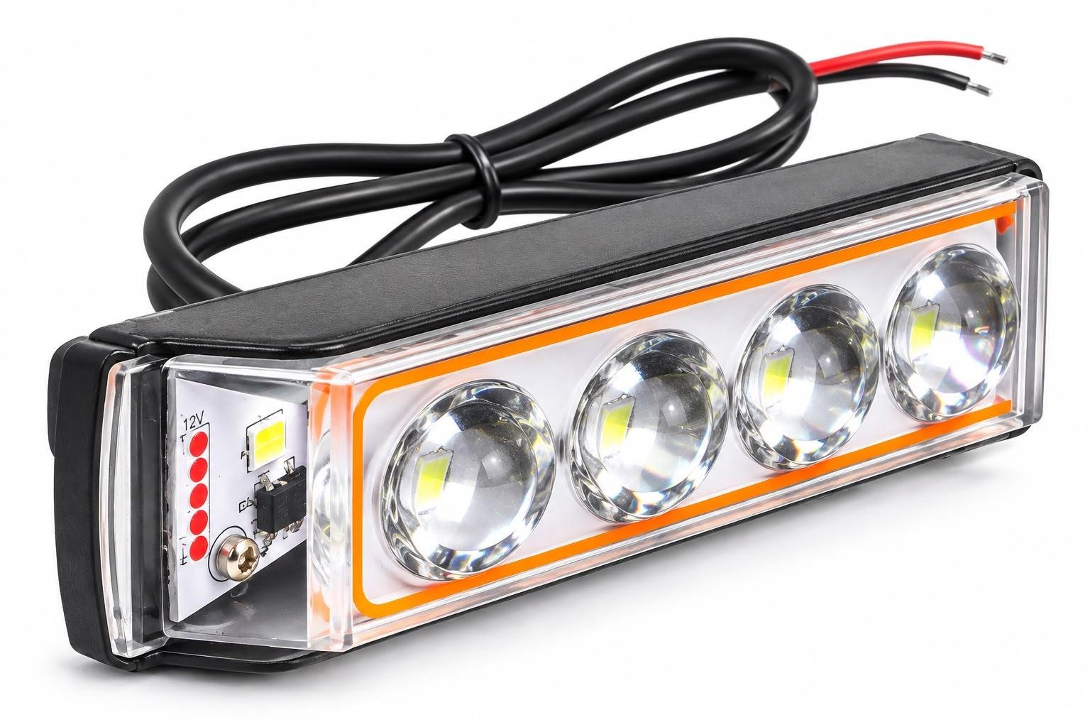 4 LED Universal Fog Light – Red & Blue Side Light with White Flash/Strobe